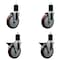 Service Caster 5'' Maroon Poly Wheel Swivel 1-3/4'' Expanding Stem Caster Set 2 Brakes, 4PK SCC-EX20S514-PPUB-MRN-2-PLB-2-134 - alternate 1